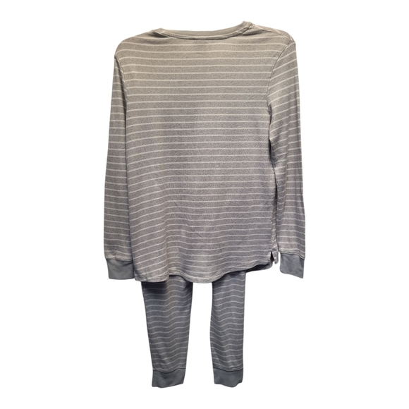Stars Above Gray and White Striped Soft Pajama Set - Size M - Picture 2 of 5